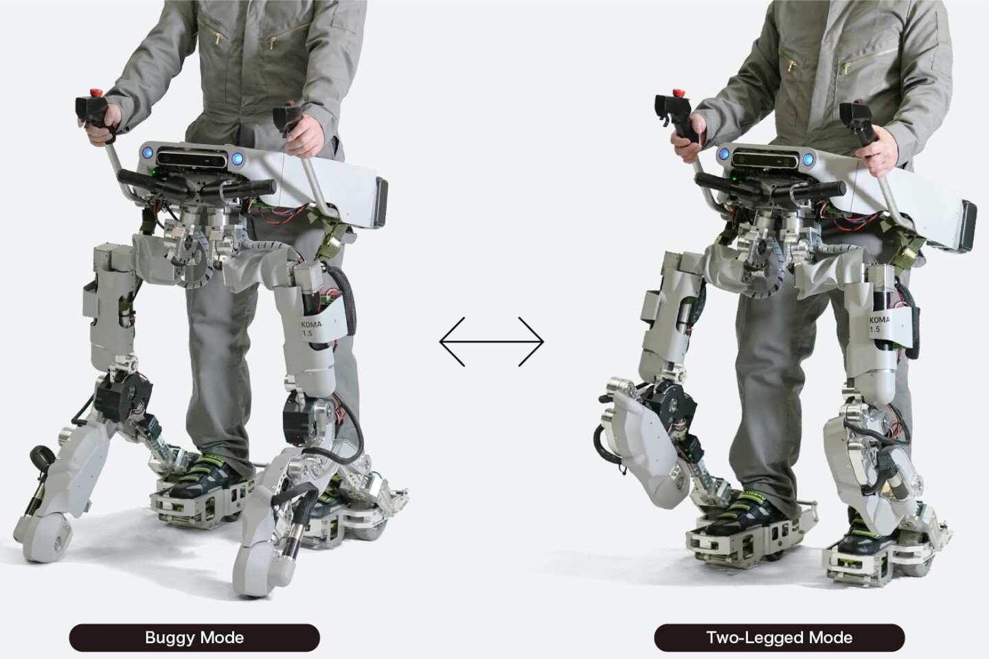 Koma 1.5 can be either a buggy or a powered exoskeleton, as required