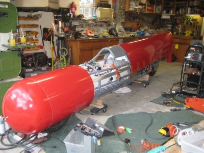 The KillaJoule - 18-foot long fully-enclosed streamliner electric bike takes shape