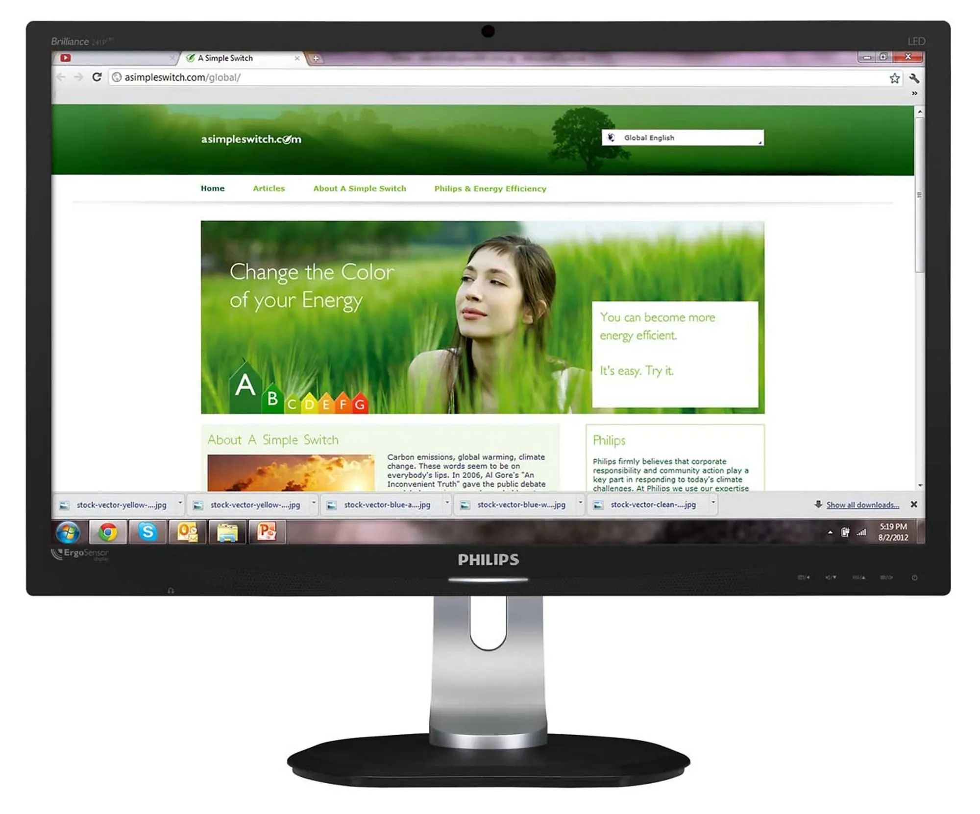 Philips' new ErgoSensor display monitors its user's posture, and advises them if they should change it