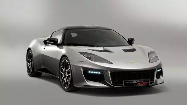 The Evora 400, showing off its newly sculpted front end