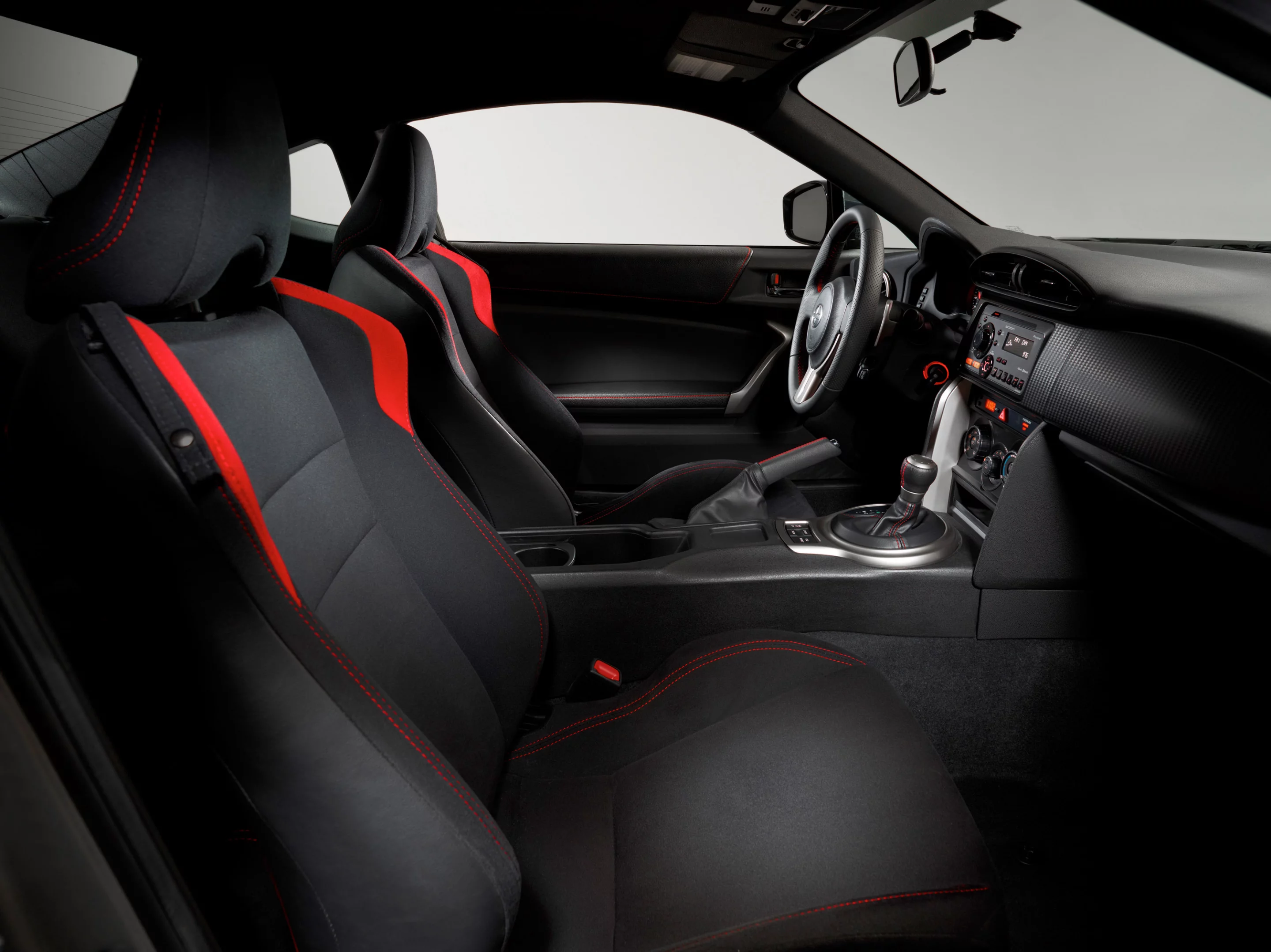 A sporty interior complements the exterior