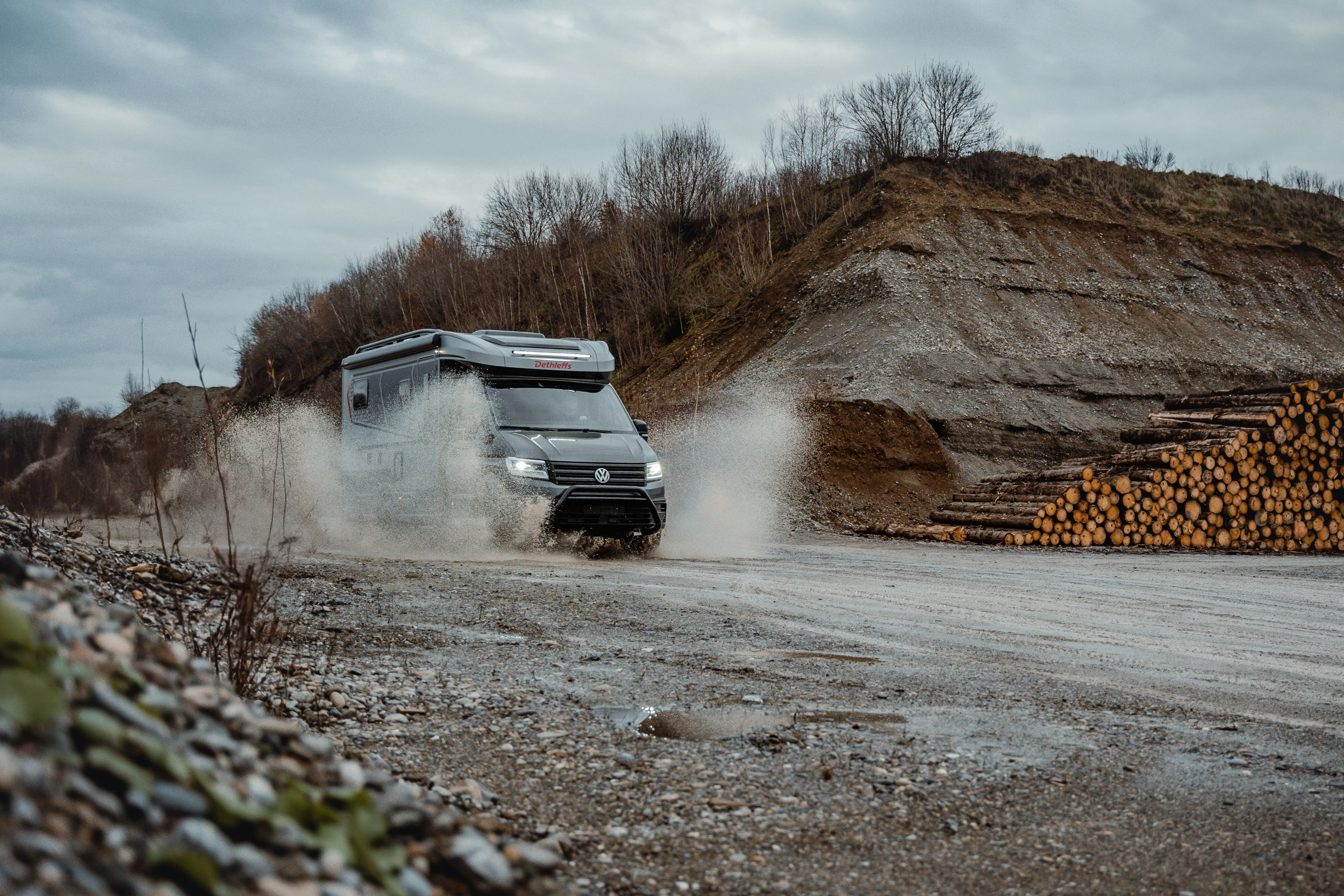 Getting wet and wild in the Globebus Performance 4x4 camper bus