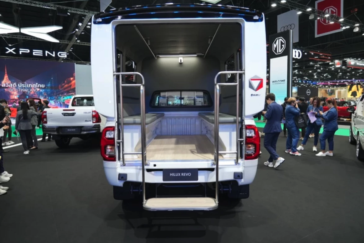 Not a fancy limousine, by any means, the Carryboy Hilux Revo BEV is a basic city shuttle