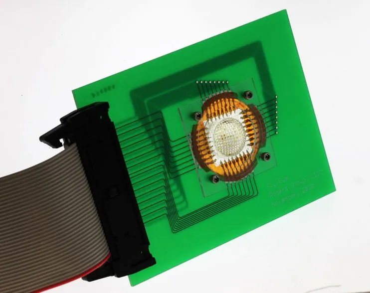The various images captured by the device's individual mini lenses/cameras are fed to a processor, that combines them together into one cohesive 180-degree image
