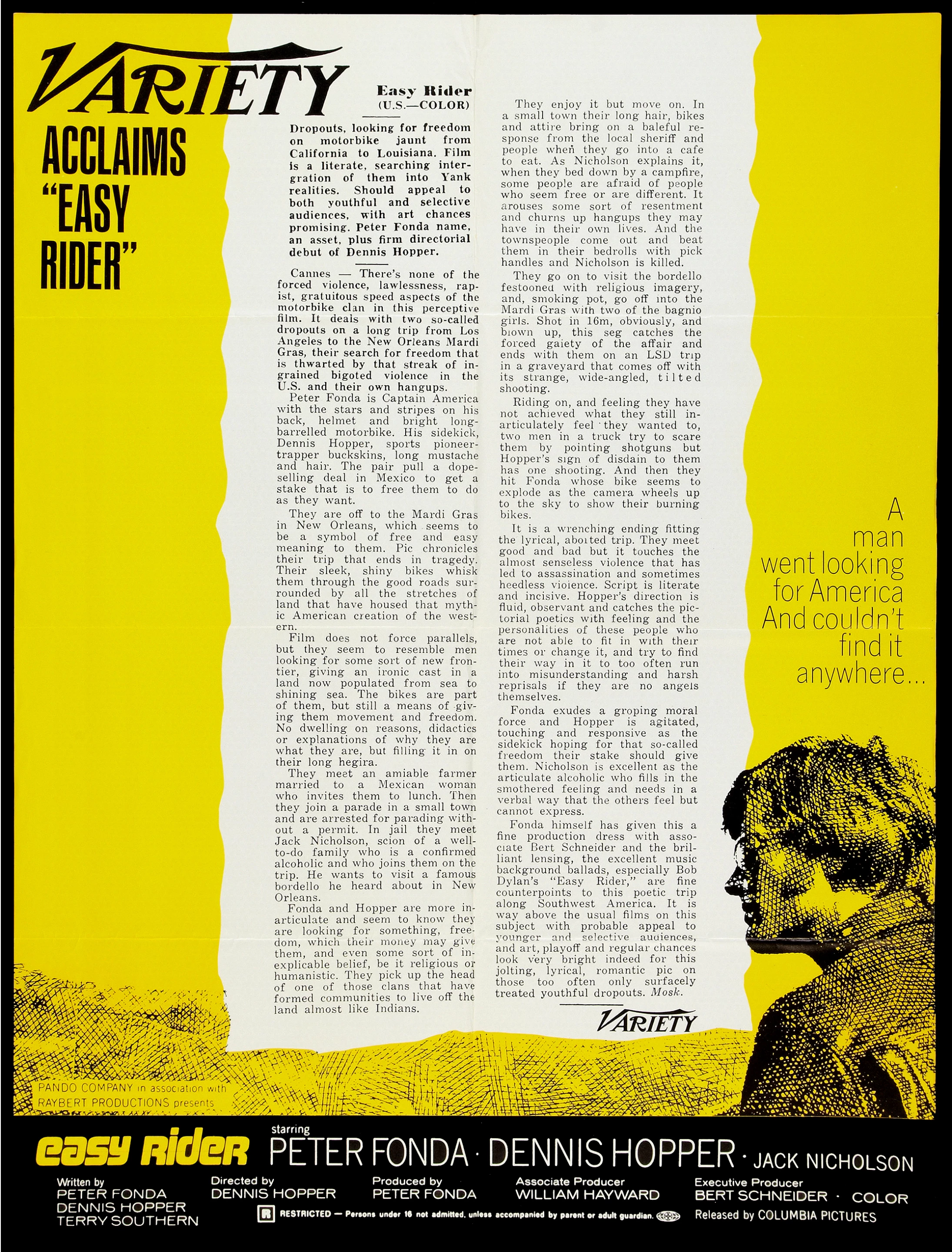 Easy Rider launched to massive critical acclaim in 1969, as can be seen from the in-period promotional posters