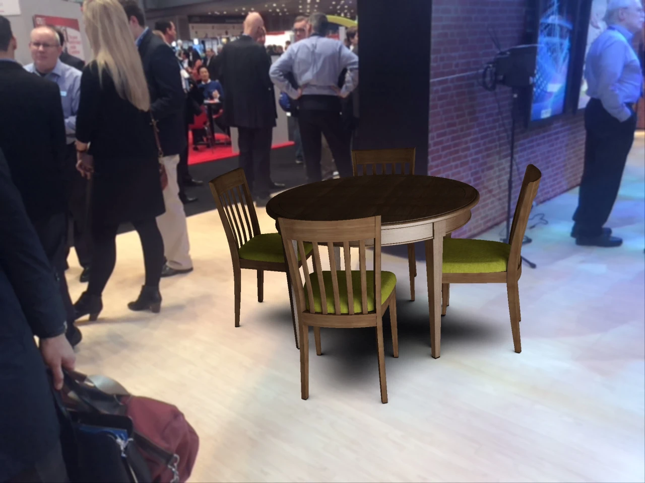 No-one but the Cimagine user can see the table and chairs in this setting