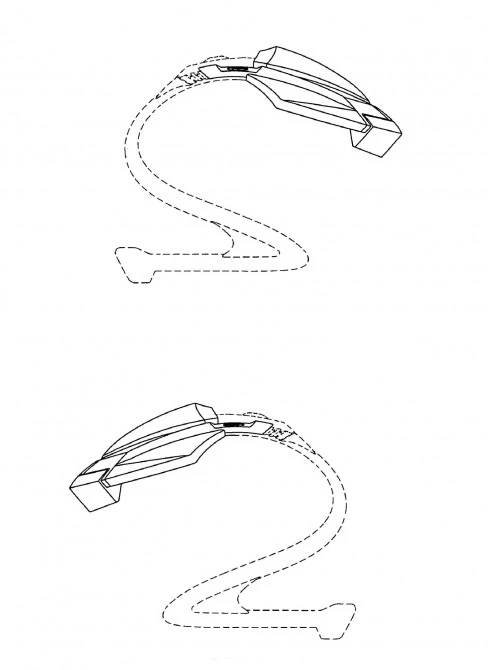 Another patent drawing shows the heads-up system which will come with the bike and be fitted to the helmet of your choice