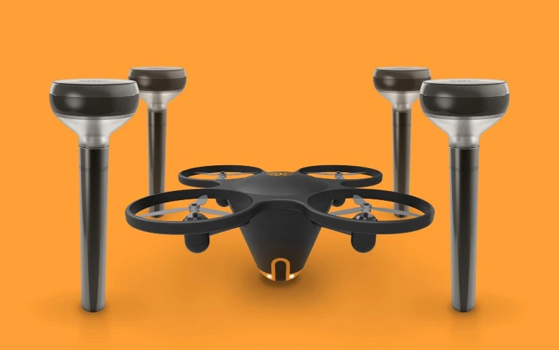 The Sunflower Home Awareness System includes a camera drone and smart lights