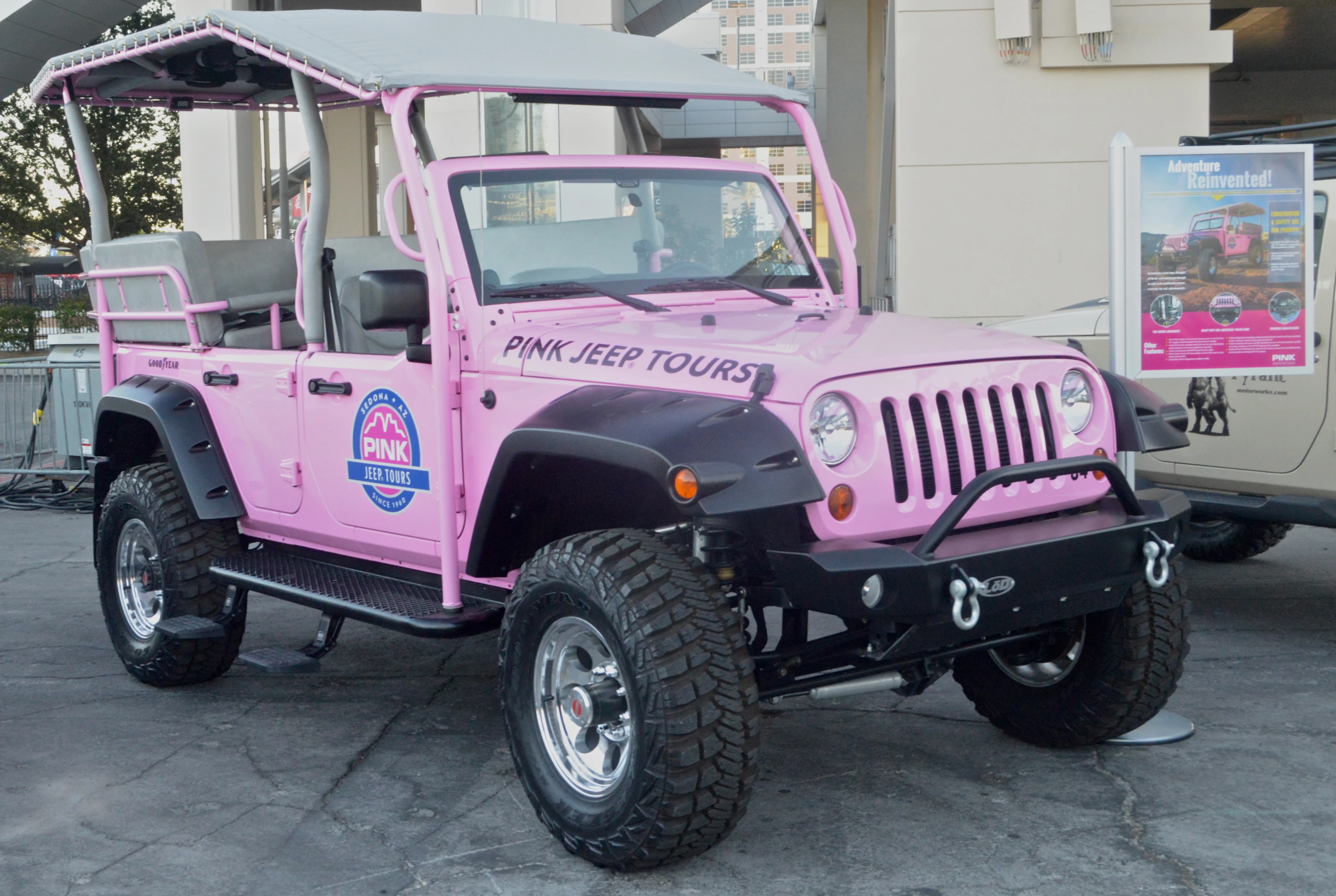 We first saw the Pink Jeep in its native habitat of Sedona, Arizona, after Overland Expo. It migrated northwest to SEMA (Photo: C.C. Weiss/Gizmag)