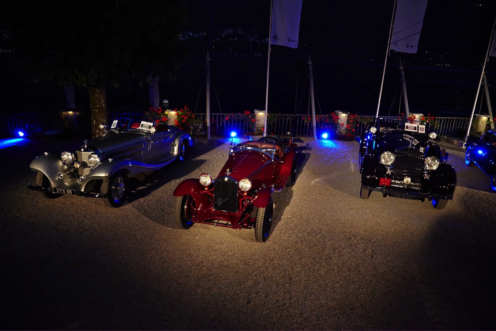 The Concorso d’Eleganza Villa d’Este jury's award for best in show went to American David Sydorick's 1932 Alfa Romeo 8C 2300 Zagato Spider. At left is the Class A winner ("flamboyance in motion", a 1937 Mercedes-Benz 540 K Special Roadster owned by Michael Kaufmann of Austria and at right is the "Mention of Honor" winner for Class B, a 1933 Mercedes-Benz 380 Special Roadster by Erdmann & Rossi, owned by Saulius Karosas.