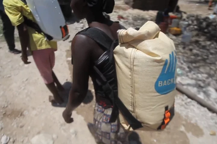 The WaterWear pack allows those in developing countries to more easily transport water