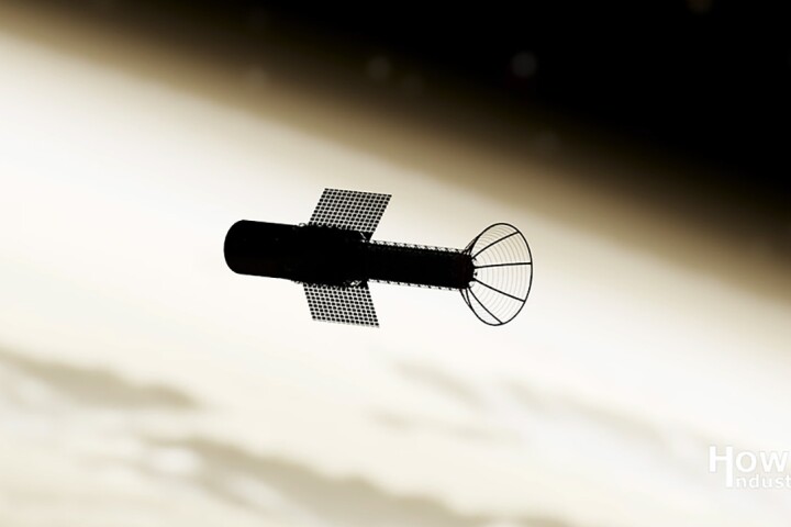 Artist rendering of a Pulsed Plasma Rocket in orbit