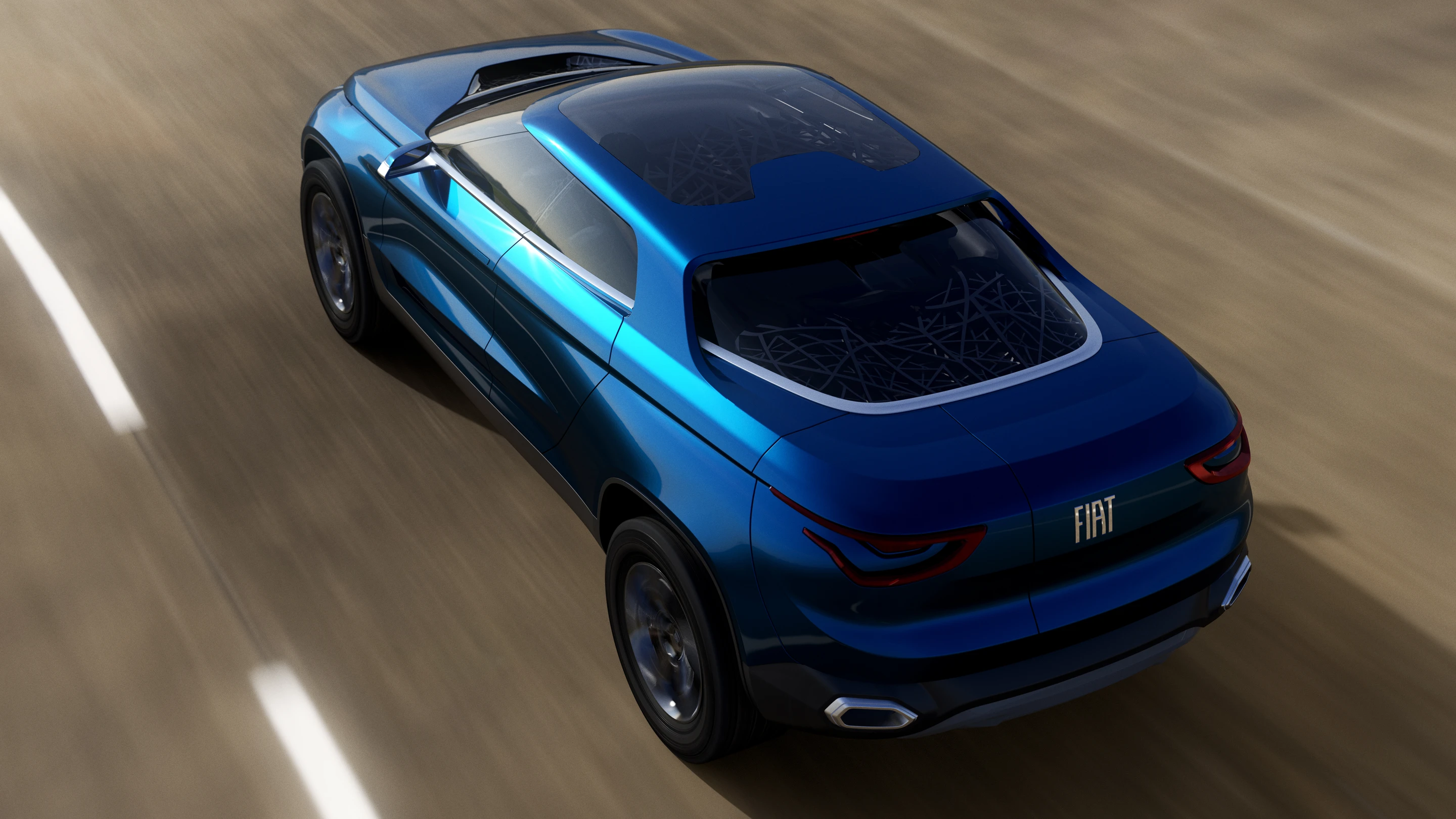 As Fiat describes it, the FCC4 has "unprecedented and surprising proportions, with dynamic lines, muscular surfaces and reduced glass area"