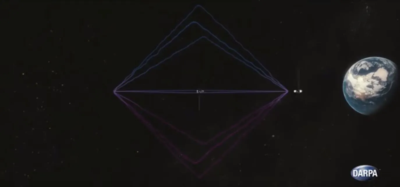 The DARPA RSV orbiting a target satellite