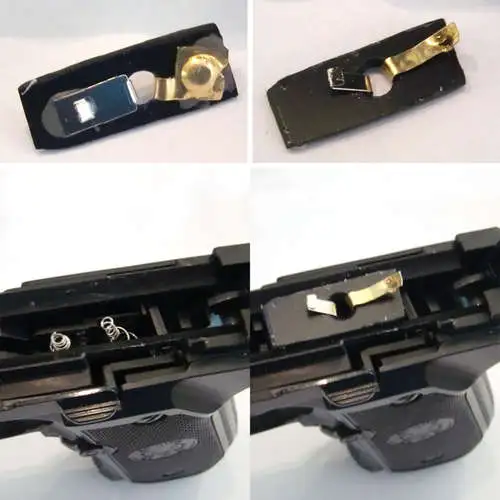 The power contacts mounted in the pistol body