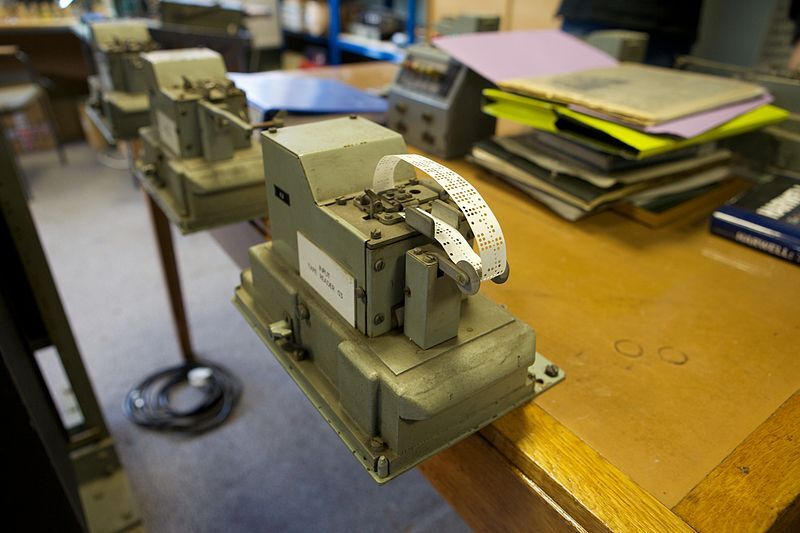 The paper tape readers that provide the Harwell computer with program instructions and data (Photo: Bad germ)