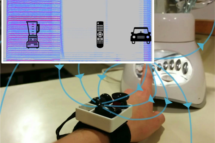 The MagnifiSense prototype detects what electronic devices and motor vehicles an individual is interacting from their unique electromagnetic signatures