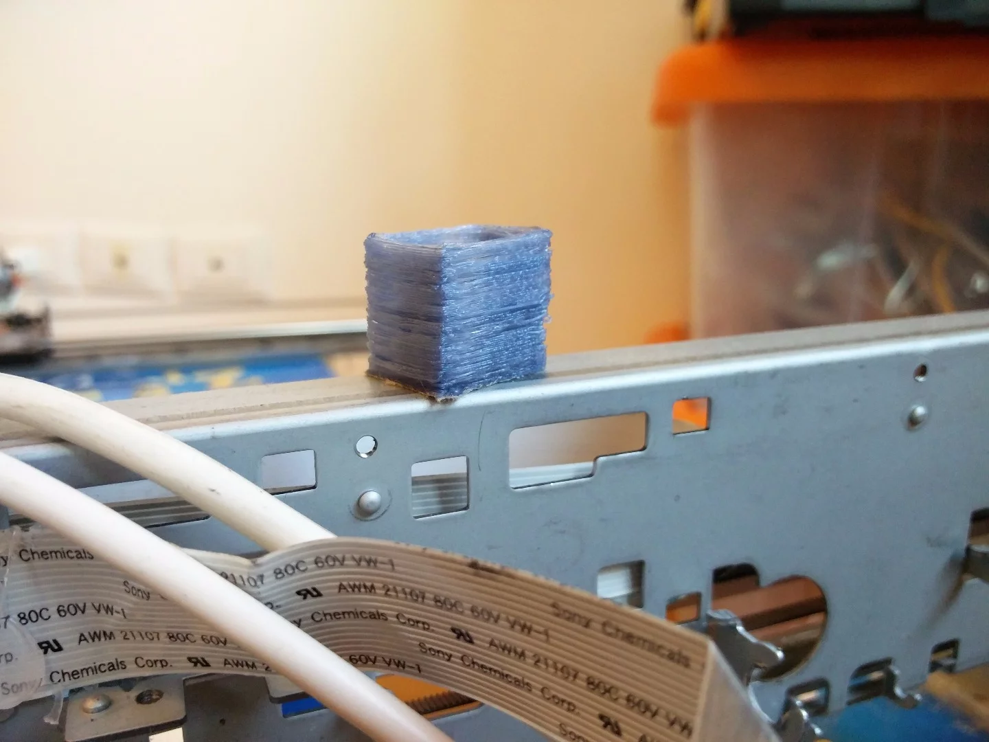 A test print from the €10 3D printer built from old inkjet printers and a flatbed scanner