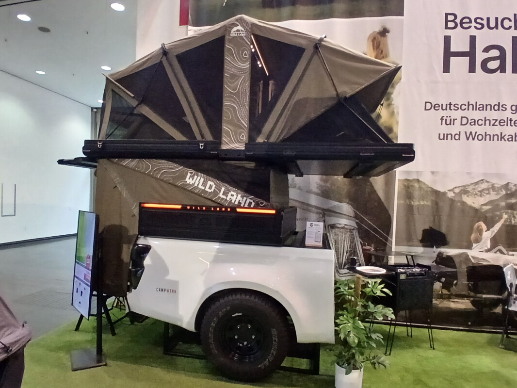 Wild pickup camper automatically unfurls into a multi-tent in seconds