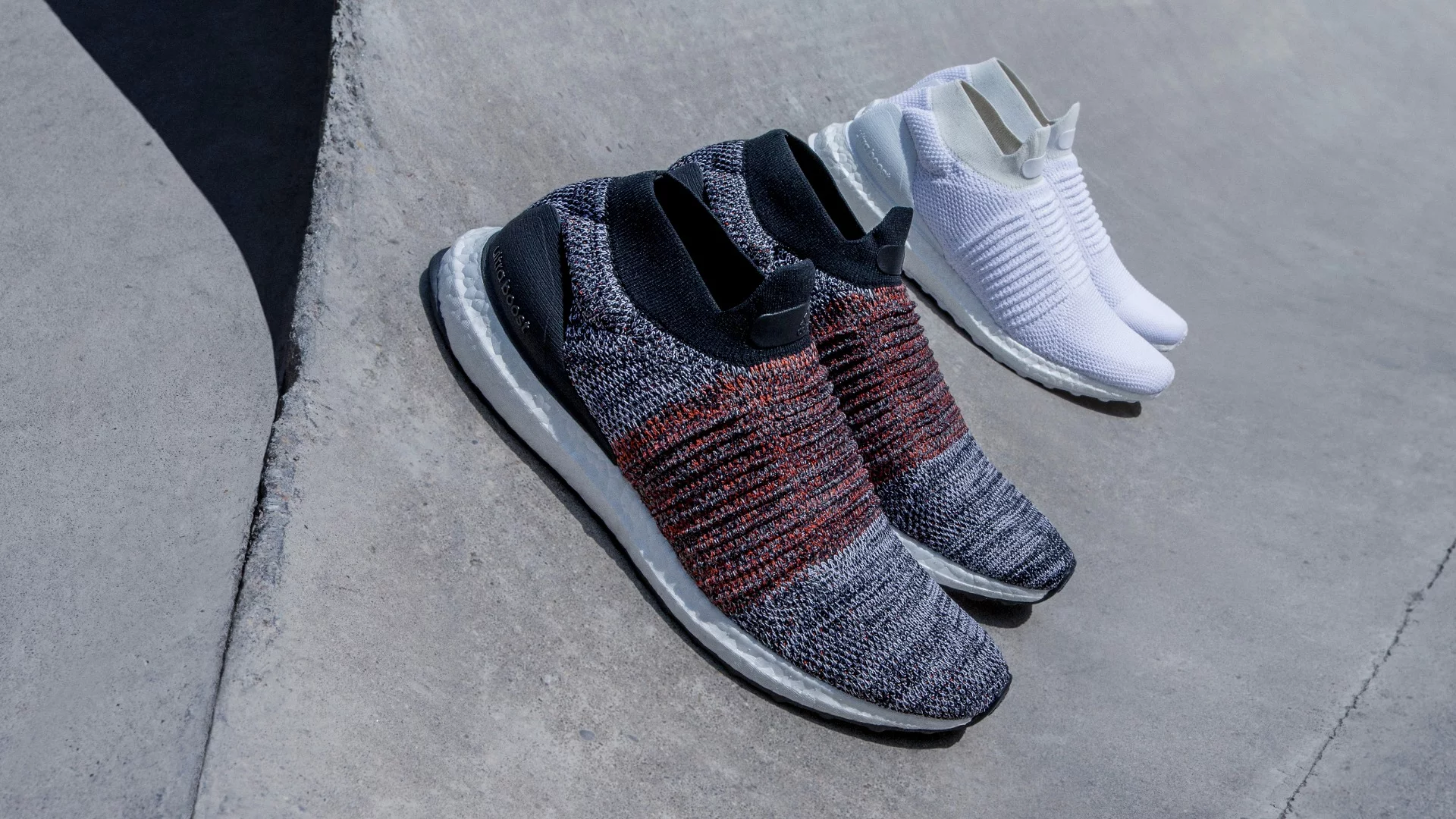Two colors of the Laceless UltraBOOST