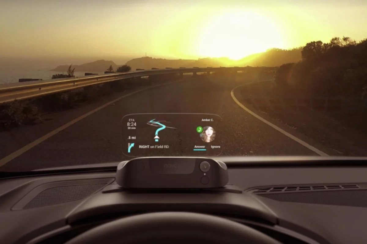 The Navdy head up display lets you continue to view your navigation while also taking or making calls or choosing music