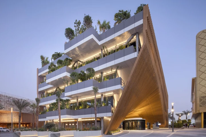 Vincent Callebaut and Assar Architects have completed the Belgian pavilion for Dubai 2020 Expo, named the Green Arch