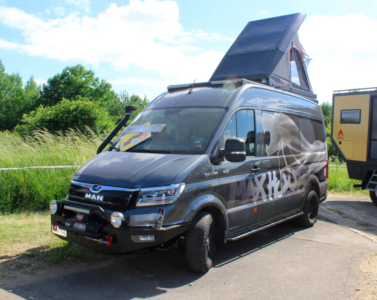 As much as we liked ICS Offroad's G-Class campers and larger expedition vehicles, our favorite was this MAN TGE camper van. Outside of a pair of concept camper vans from MAN itself, this is the first camper van we've seen based on the new TGE ... and it looks like years of fun