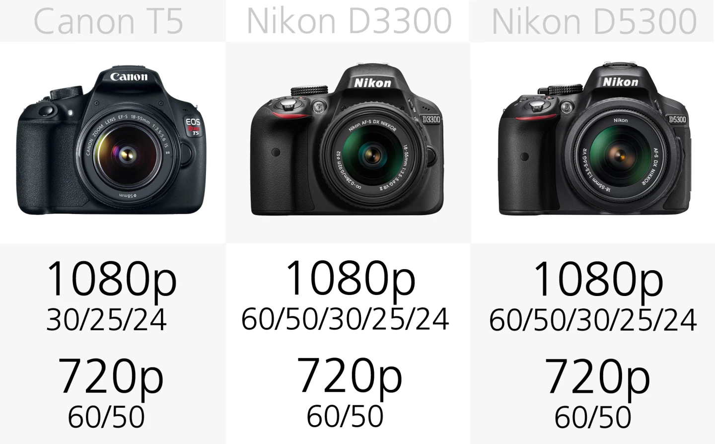 All of the DSLRs in our comparison are capable of shooting Full HD 1080p video