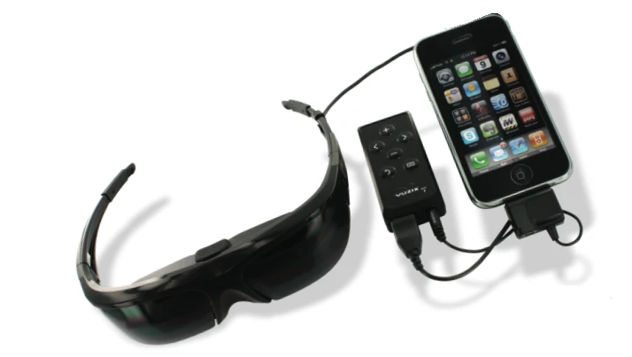 The Vuzix Wrap 920 glasses are compatible with many video devices to deliver a virtual cinema experience