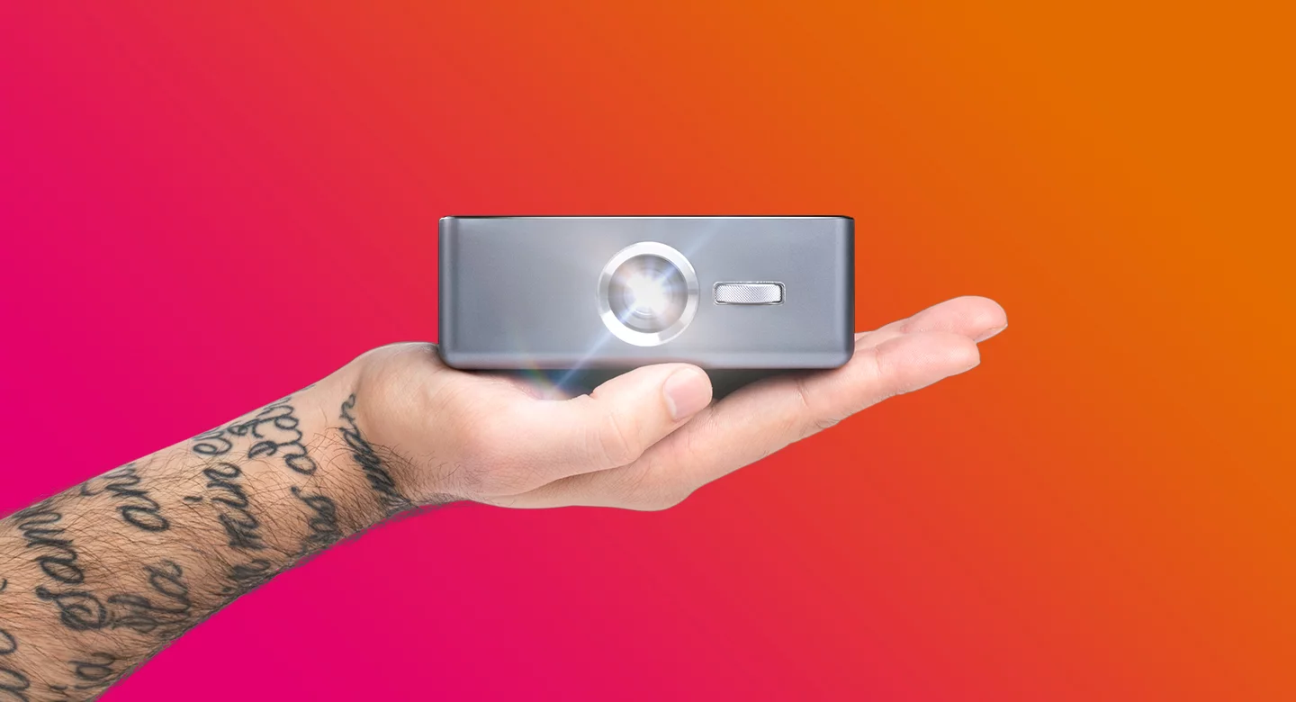 The Sweam projector has a throw ratio of 1.2:1 at a resolution of 1,280 x 720p