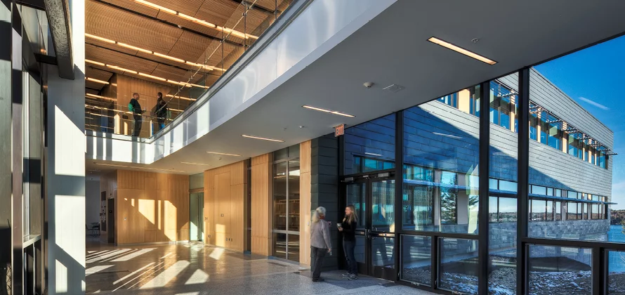 The campus measures 65,000 sq ft (6,000 sq m), and cost a total of US$31 million to construct (Photo: Perkins+Will)