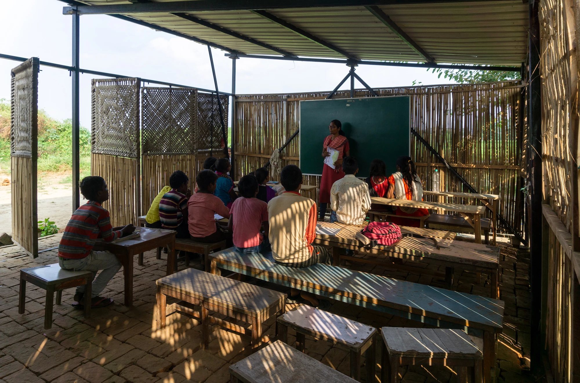 ModSkool, by Social Design Collaborative, won the 2020 Beazley Design of the Year Architecture category. The school is designed to be easily erected and dismantled in response to forced evictions of farming communities on the floodplains of the Yamuna river in India
