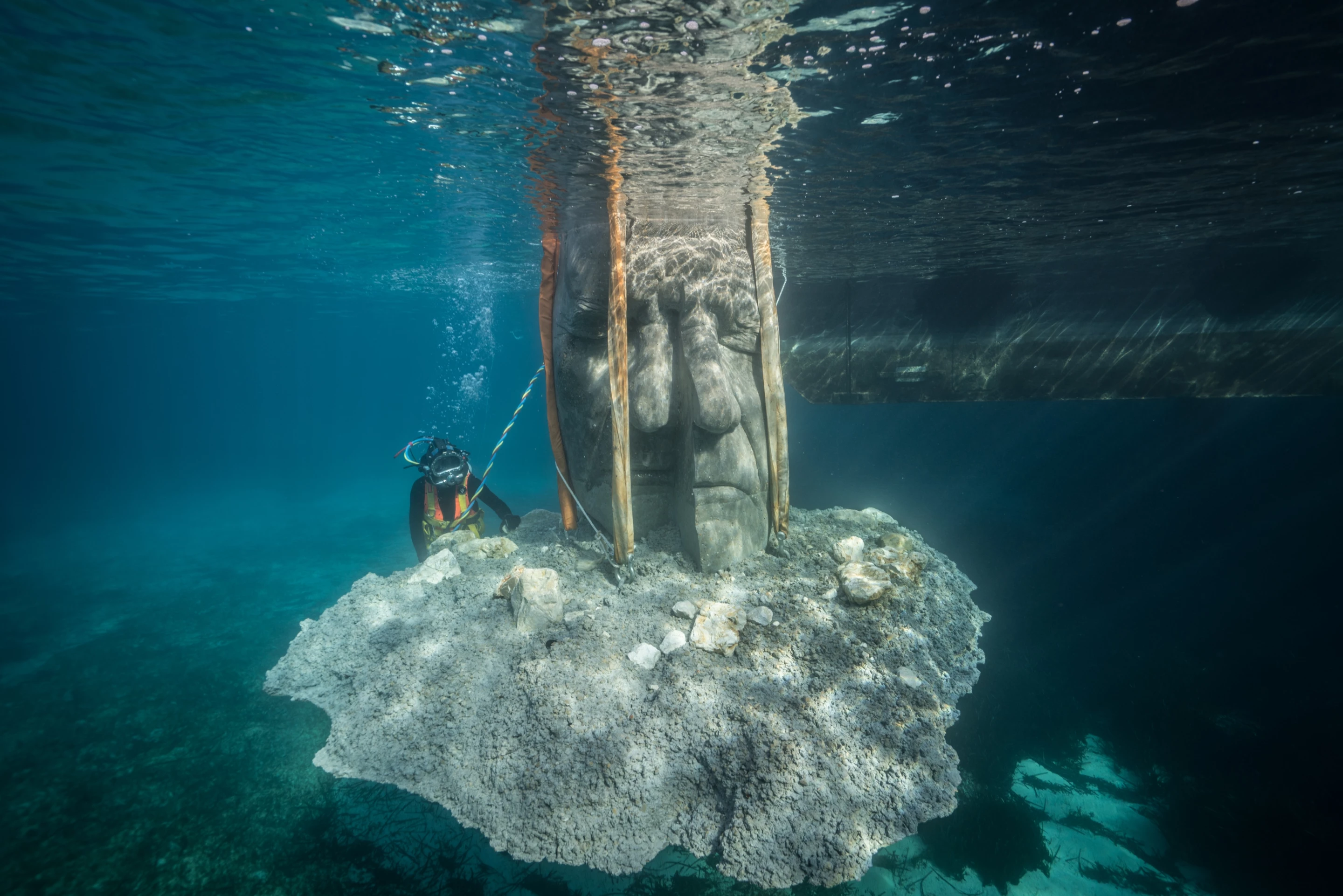 The Underwater Museum of Cannes were sunk into place by divers, with the help of cranes