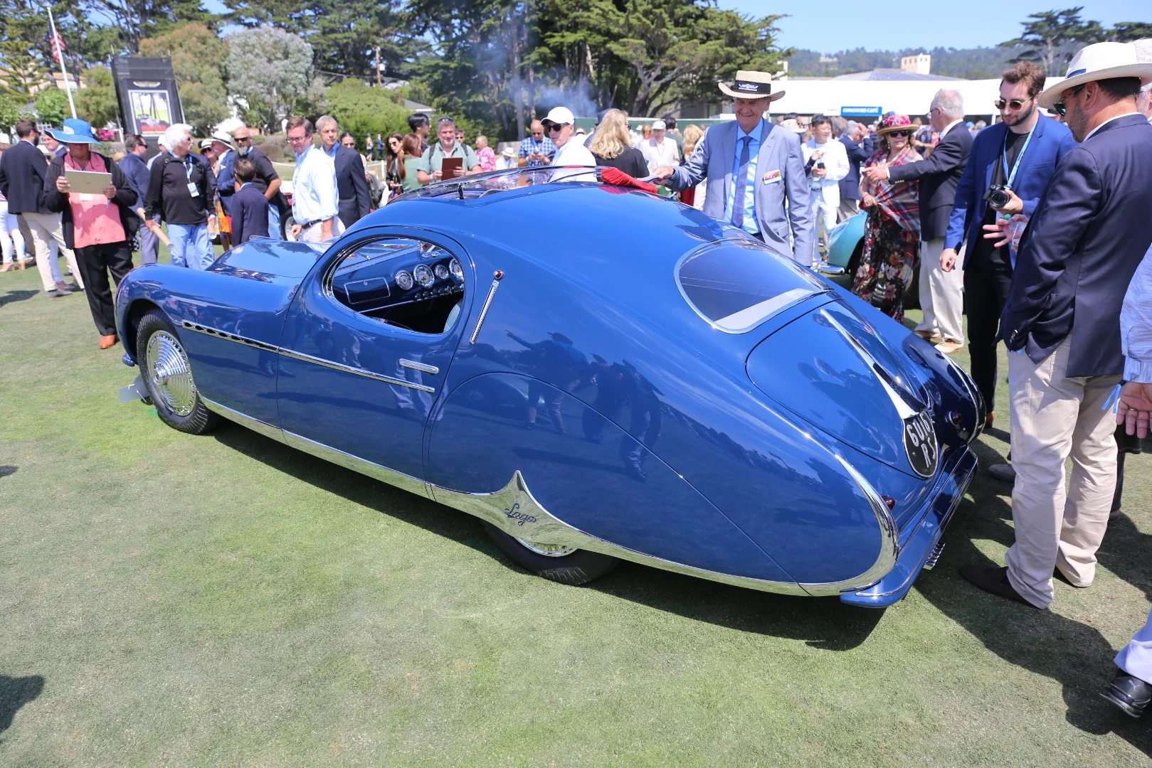 Rear quarters of the 1948 Talbot Lago T26 Grand Sport Figoni Fastback Coupe