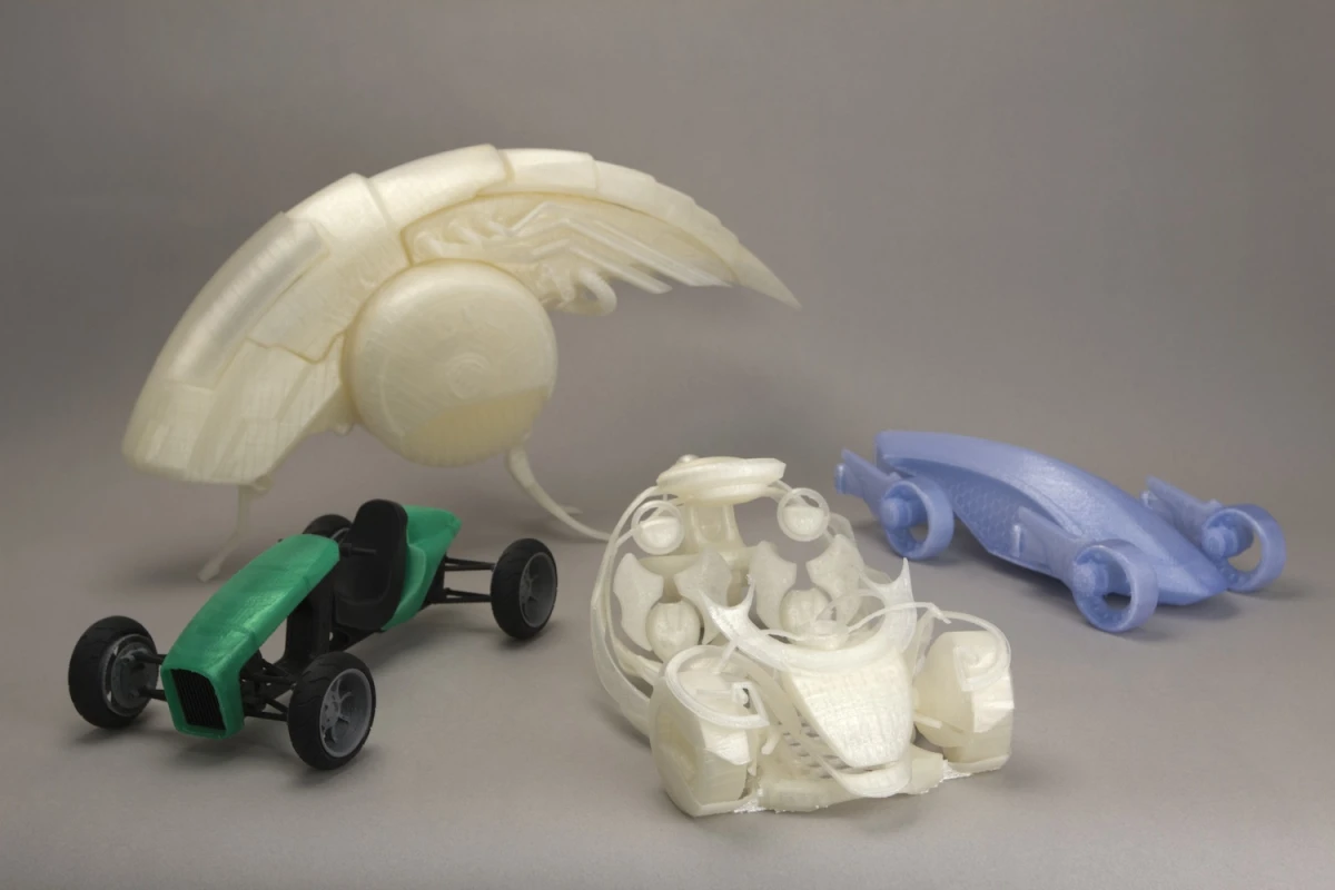 Some of the MakerBot and GrabCAD 3D Print Challenge winning vehicles