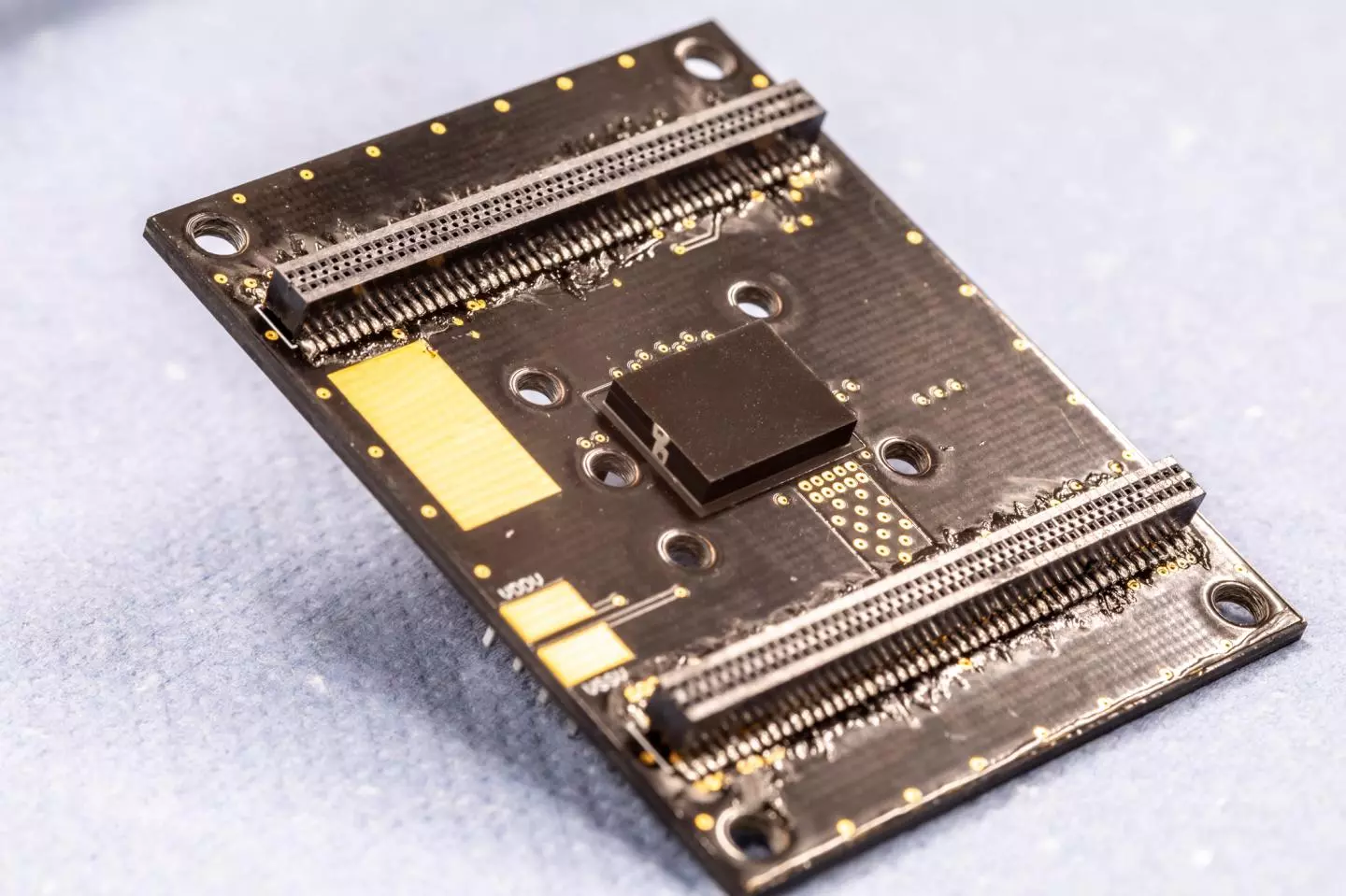Scientists in Austria have developed what they call the smallest particle sensor in the world, shown here on a circuit board