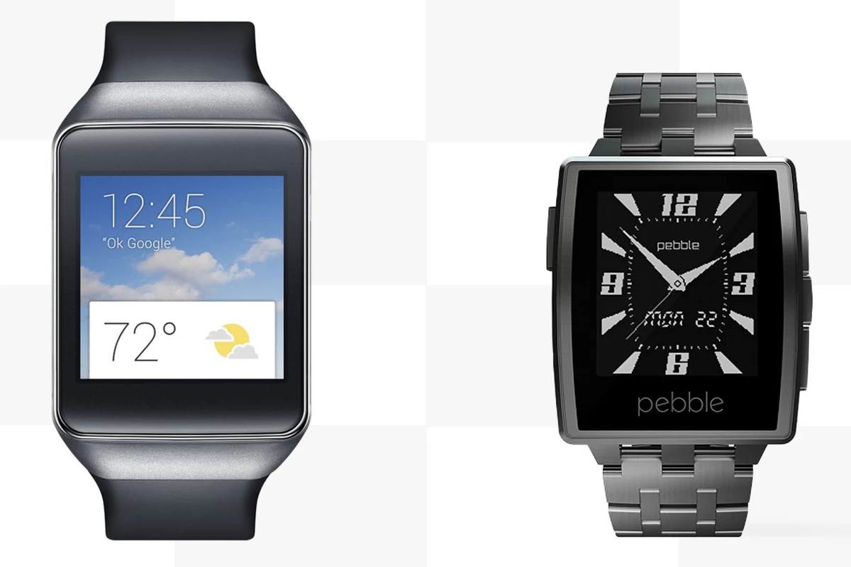 Gizmag compares the features and specs of the Android Wear-running Samsung Gear Live with the elegant Pebble Steel