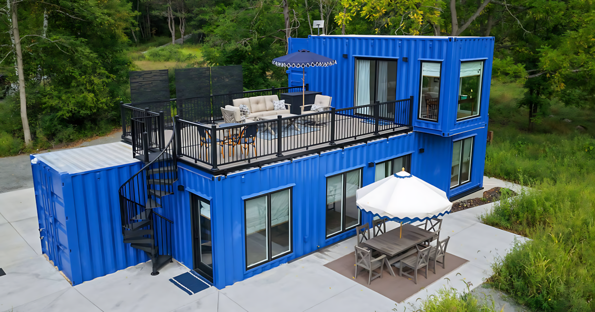 Three shipping containers transformed into one luxurious home