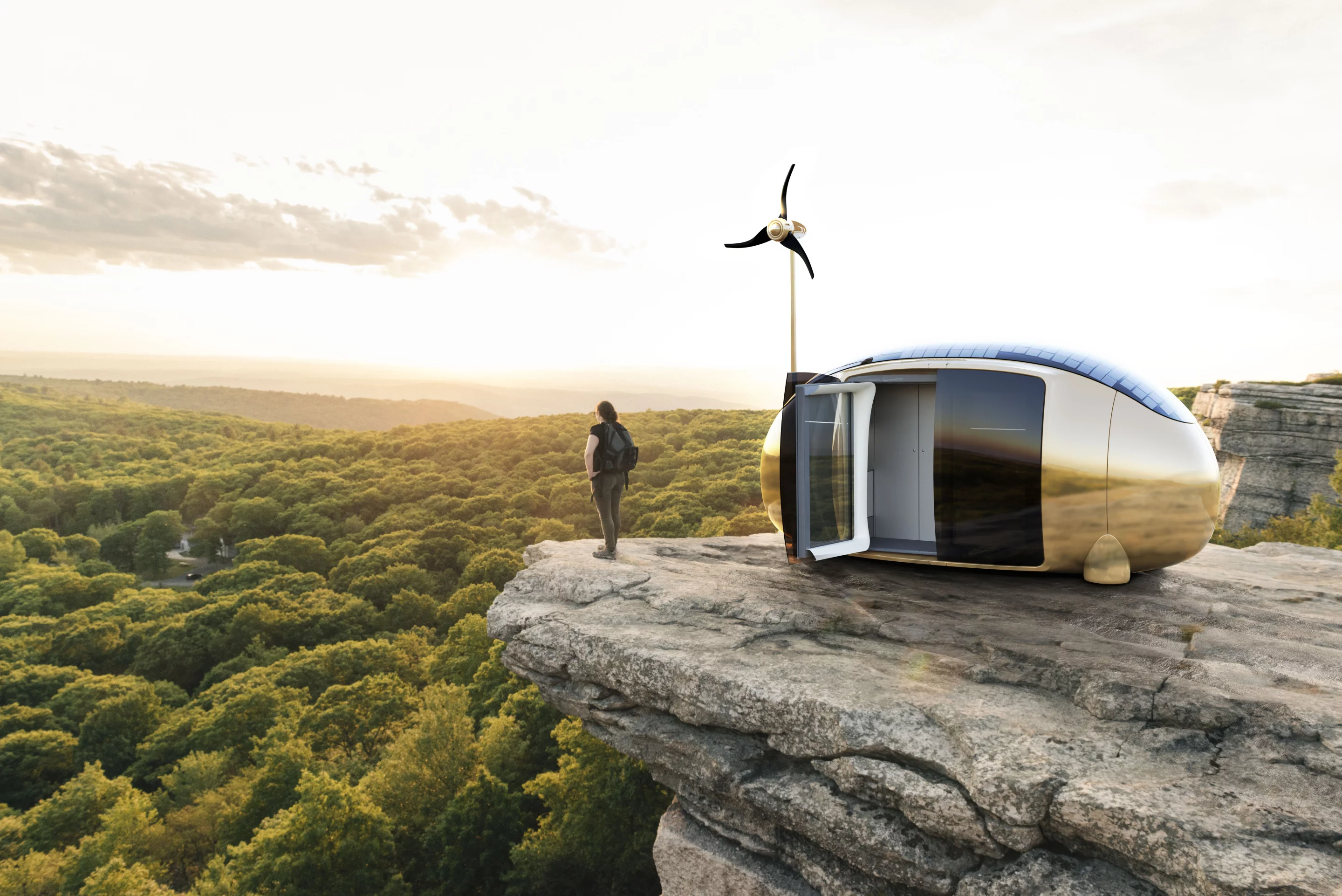 The Ecocapsule NextGen will be accessed by double doors, opening up the small dwelling to the outside