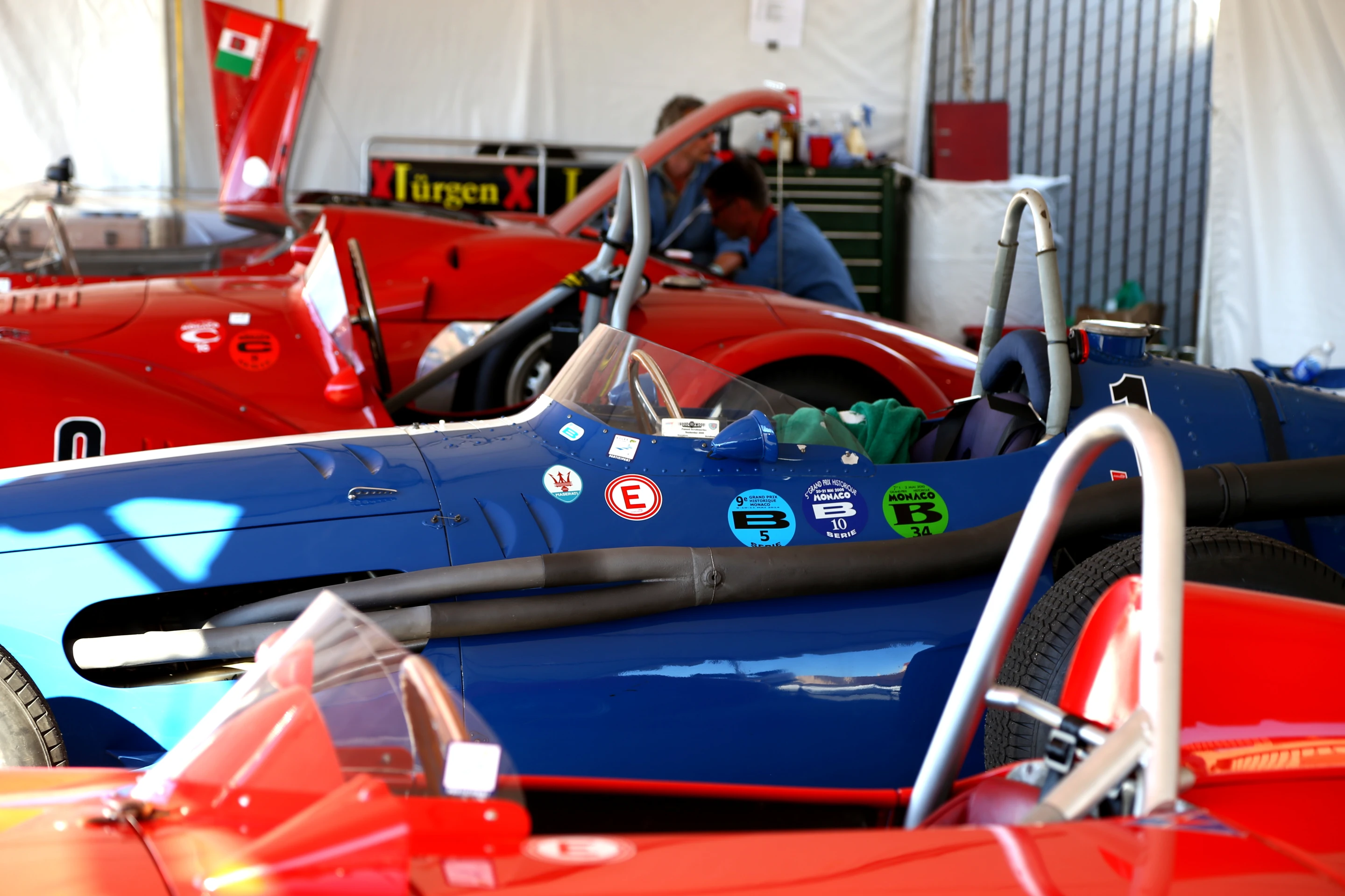 A herd of Maseratis in various states of race readiness (Photo: Angus MacKenzie/Gizmag.com)