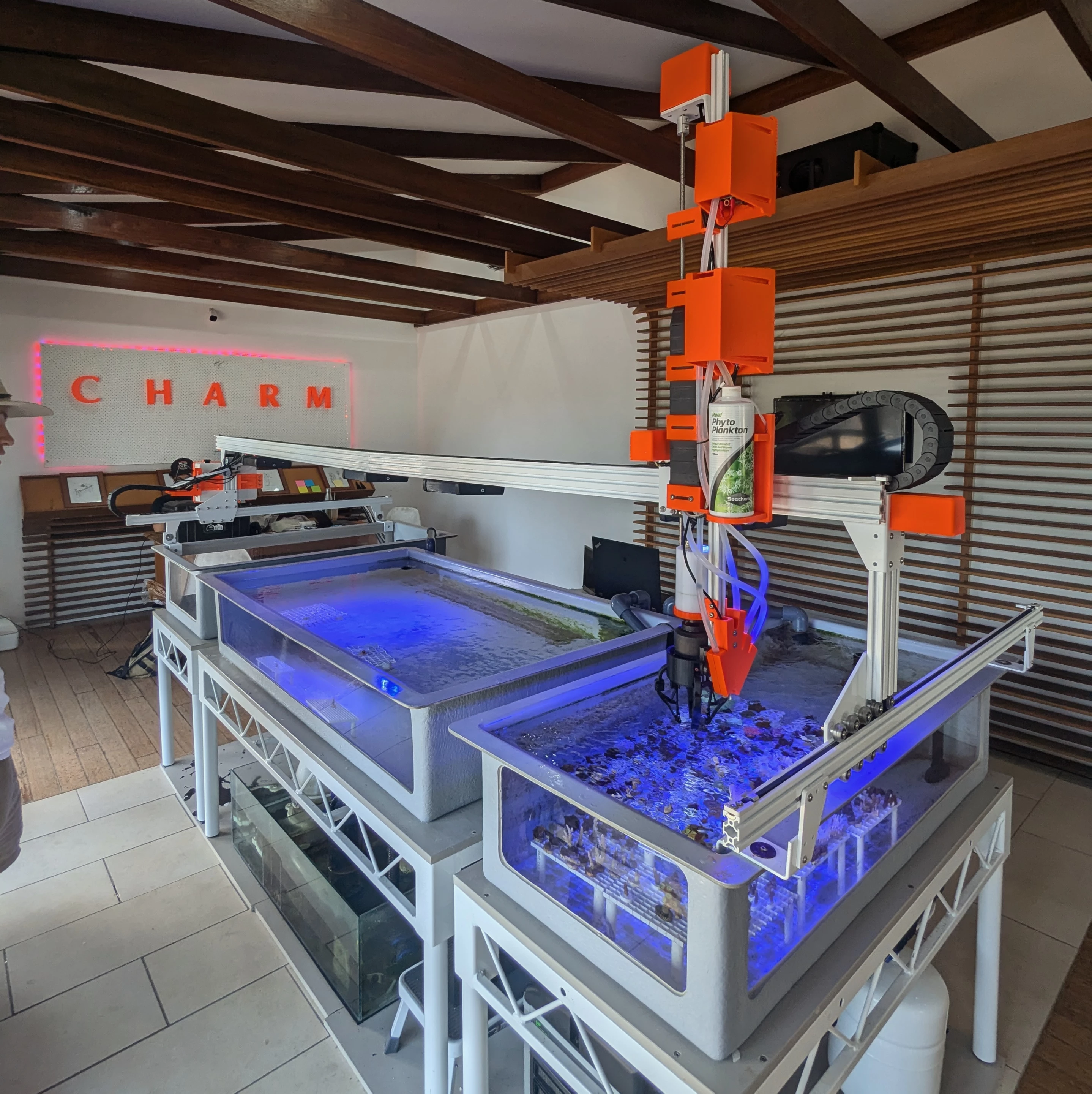 The CHARM robot using its new hand at the Beyond Coral Foundation's coral nursery on Magnetic Island
