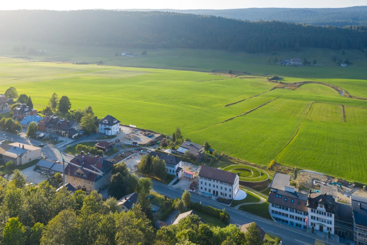 Musée Atelier Audemars Piguet's green roof helps it blend into the beautiful Swiss landscape