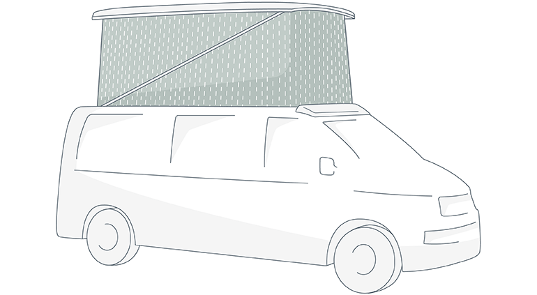 X-Gloo's roof lifts into place using a pneumatic system