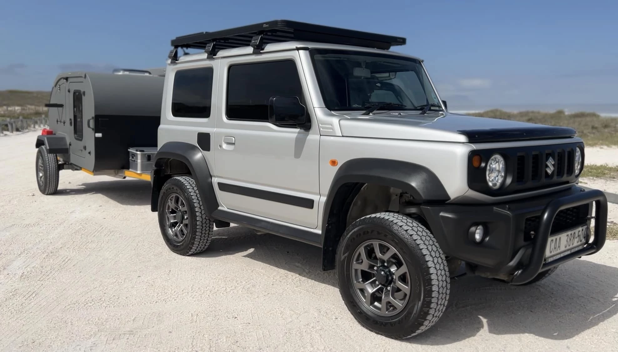 Red Gecko has designed its trailer for seamless use with small 4x4s like the Suzuki Jimny
