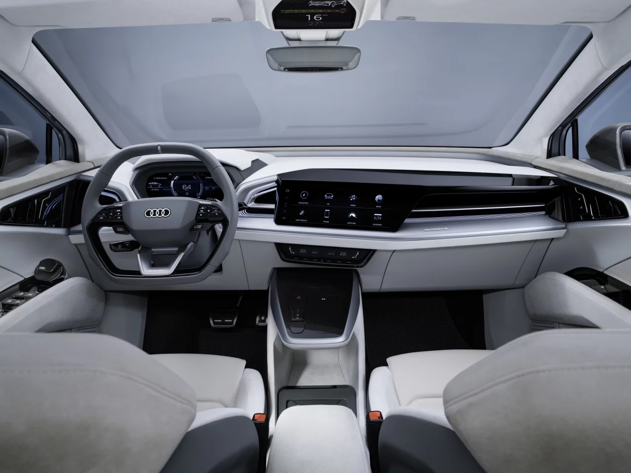 The high-tech cockpit of Audi's new Q4 Sportback e-tron concept