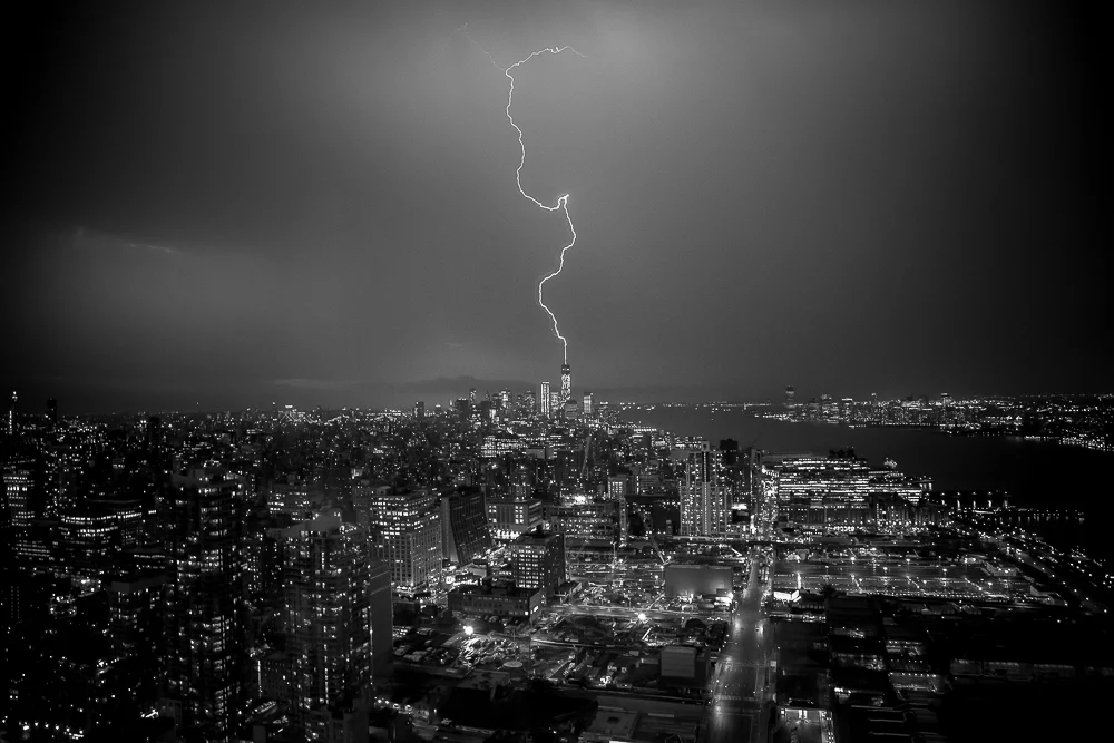 Nominee, Professional, Cityscape. Lighting striking the Freedom Tower in New York City