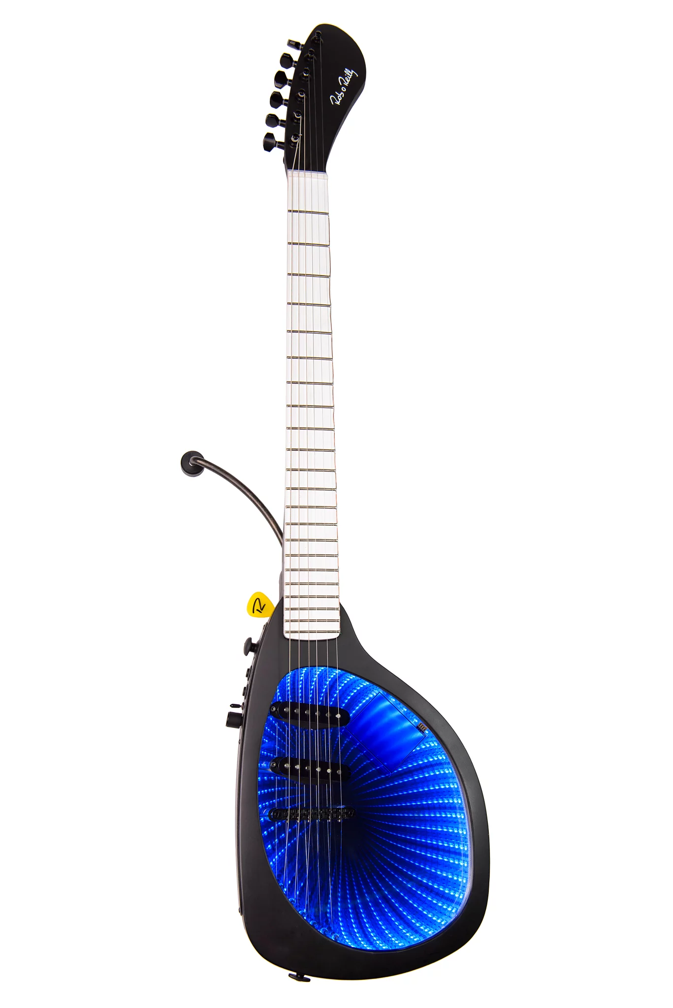 The guitar also sports two high output Wilkinson single coil pickups, allowing musicians to switch between MIDI output and traditional amp output