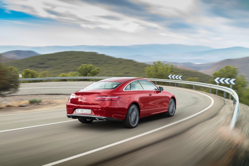 The tail lights on the E-Class Coupe are low and wide