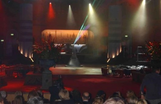 Part of the stage show at the party