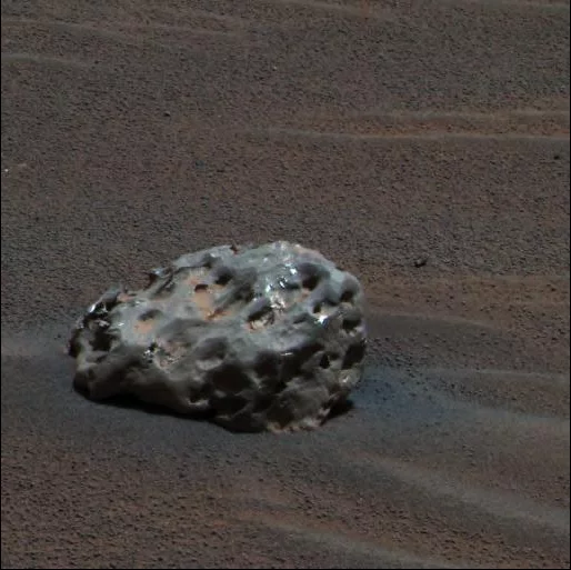 Heat Shield Rock, which was first thought to be a fragment of Opportunity's heat shied, but proved to be the first meteorite ever found on Mars